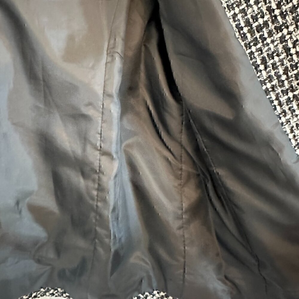 Karen Scott PLUS women's blazer suit jacket black white grey patterned women 14 - Picture 6 of 12